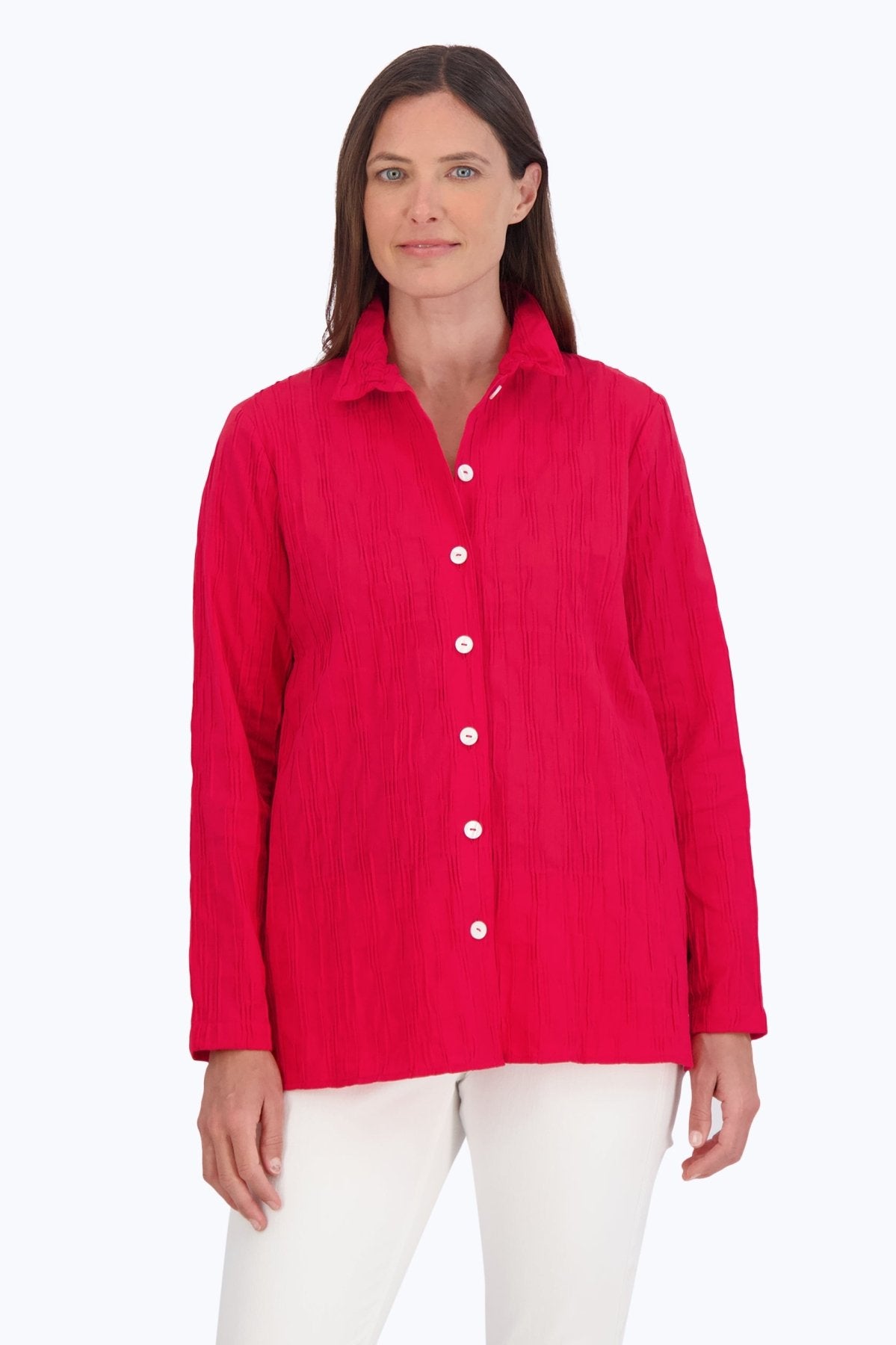 Carolina Solid Crinkle Shirt Jacket