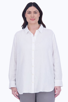 Boyfriend Plus Cotton Gauze Tunic