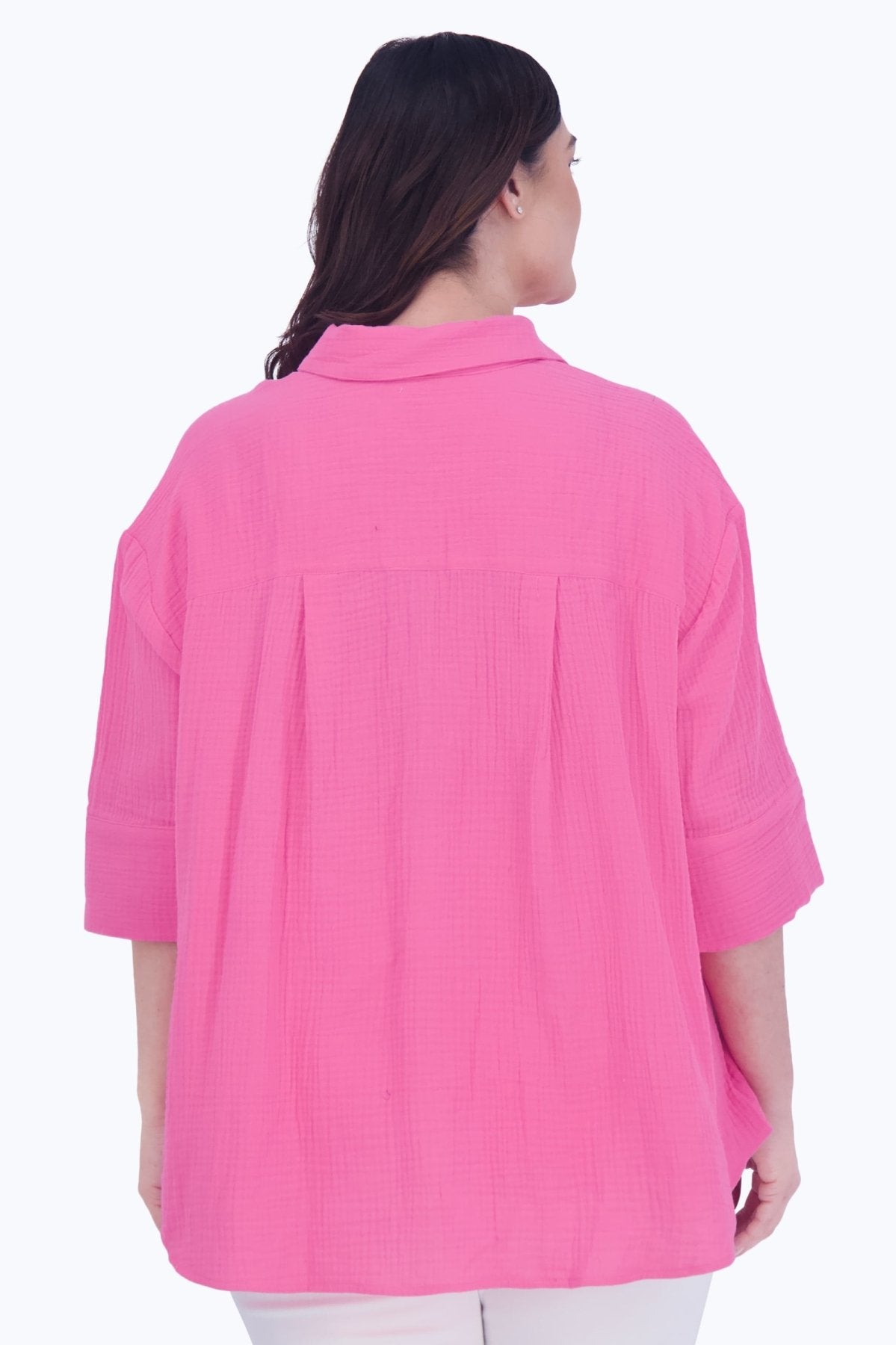 Joanna Plus Cotton Gauze 3/4 Sleeve Tunic