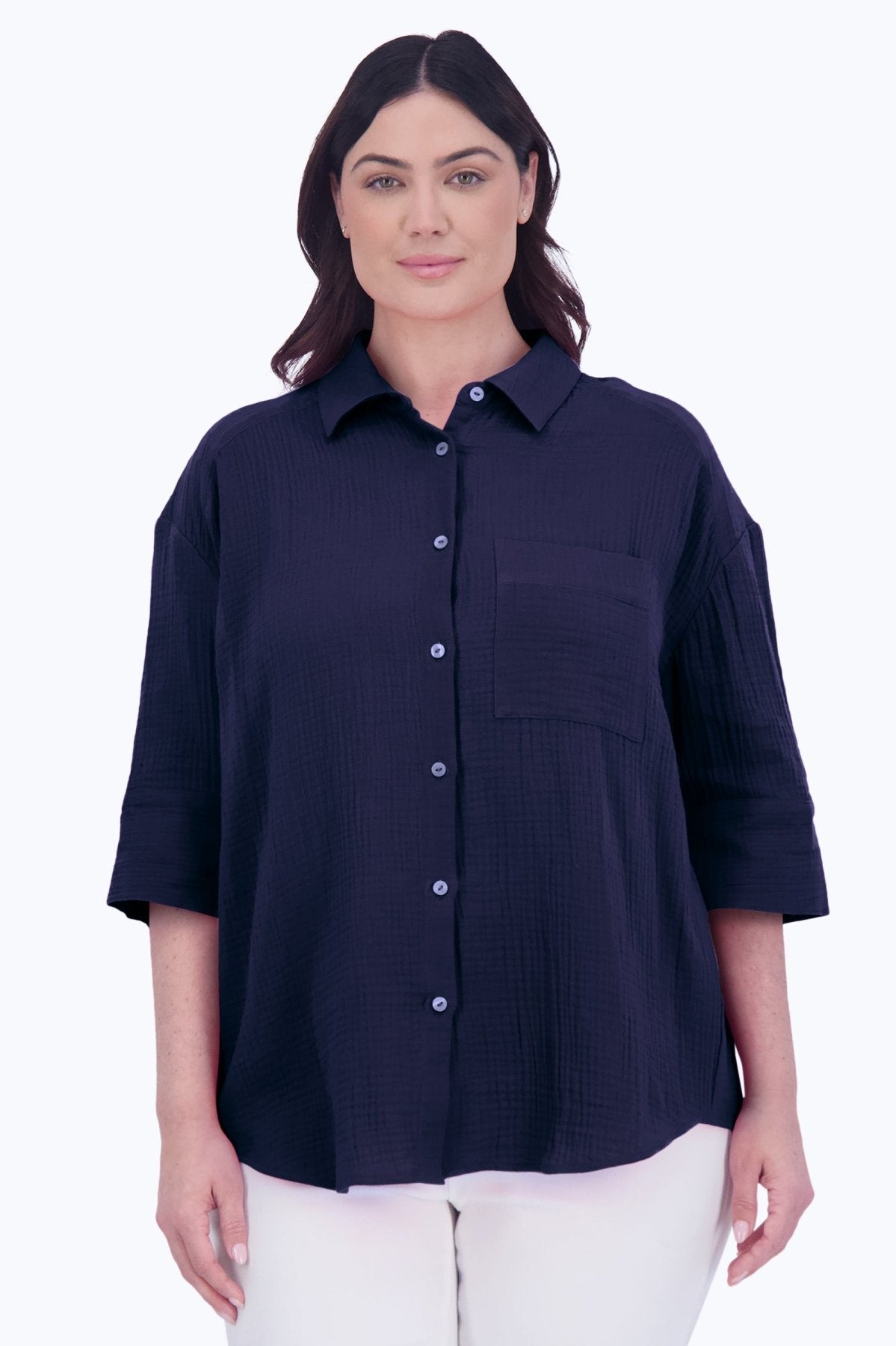 Joanna Plus Cotton Gauze Tunic