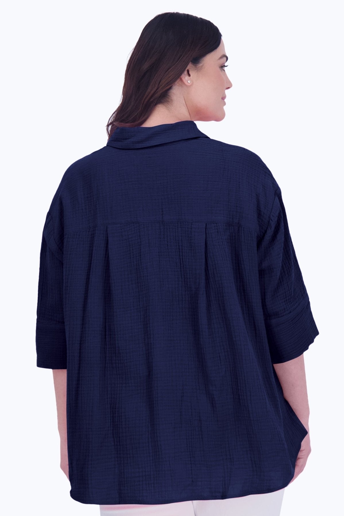 Joanna Plus Cotton Gauze 3/4 Sleeve Tunic