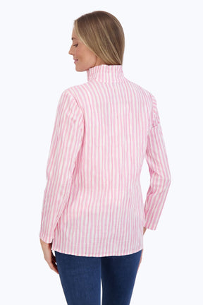 Carolina Crinkle Stripe Shirt Jacket