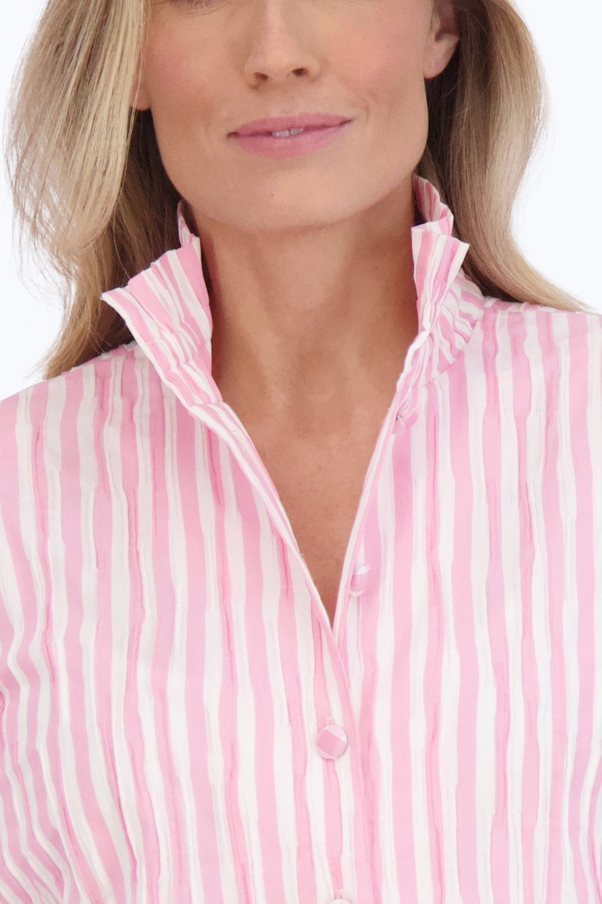 Carolina Crinkle Stripe Shirt Jacket