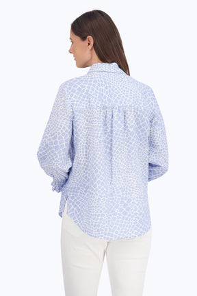 Olivia Easy Care Linen Giraffe Shirt