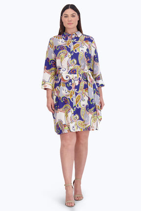 Rocca Plus Easy Care Linen Paisley Dress