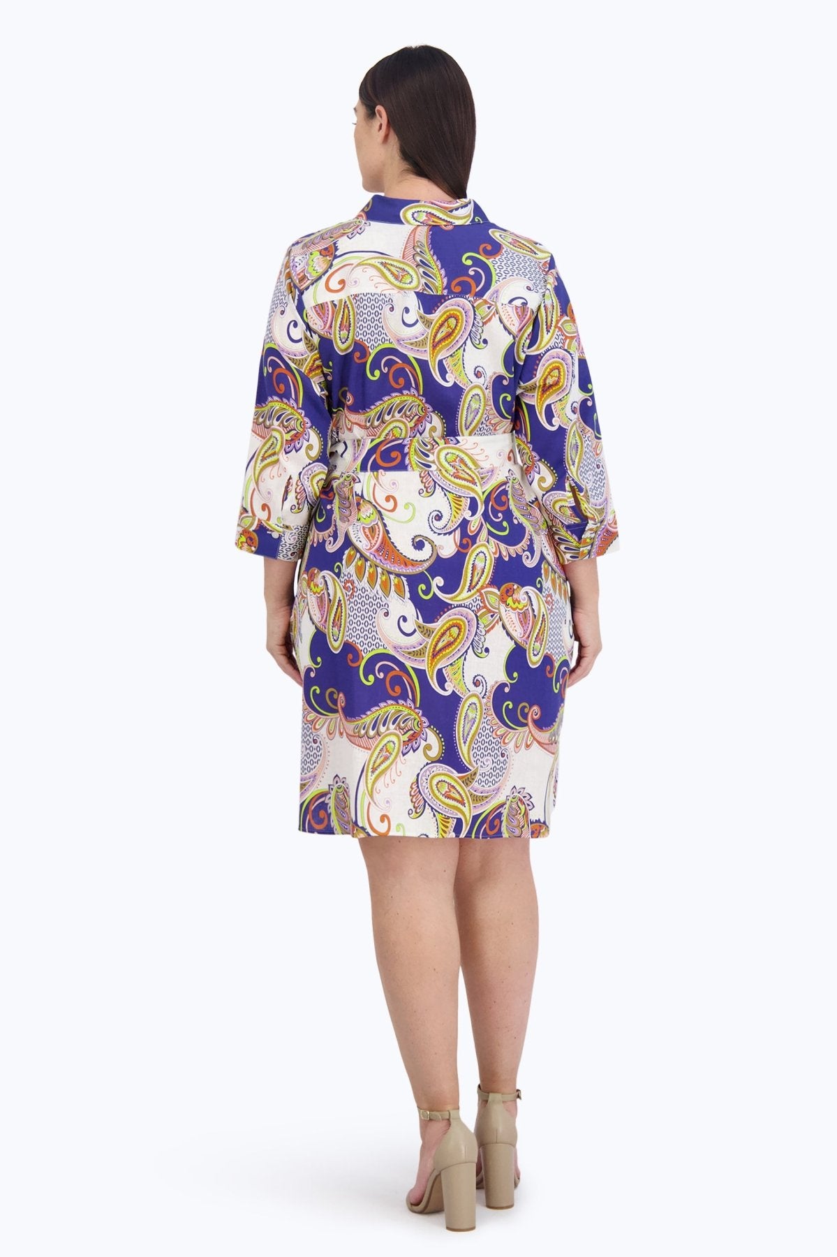 Rocca Plus Easy Care Linen Paisley Dress