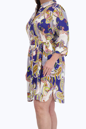 Rocca Plus Easy Care Linen Paisley Dress