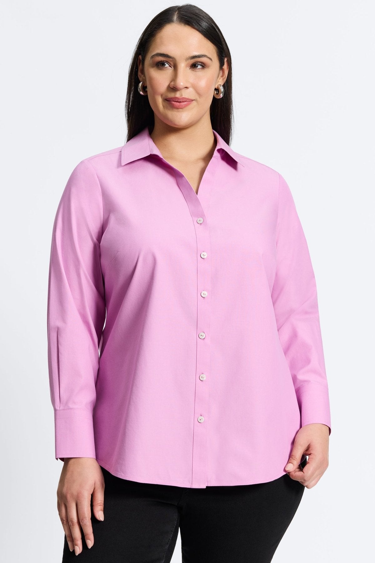 Mary Plus Essential Pinpoint No Iron Shirt