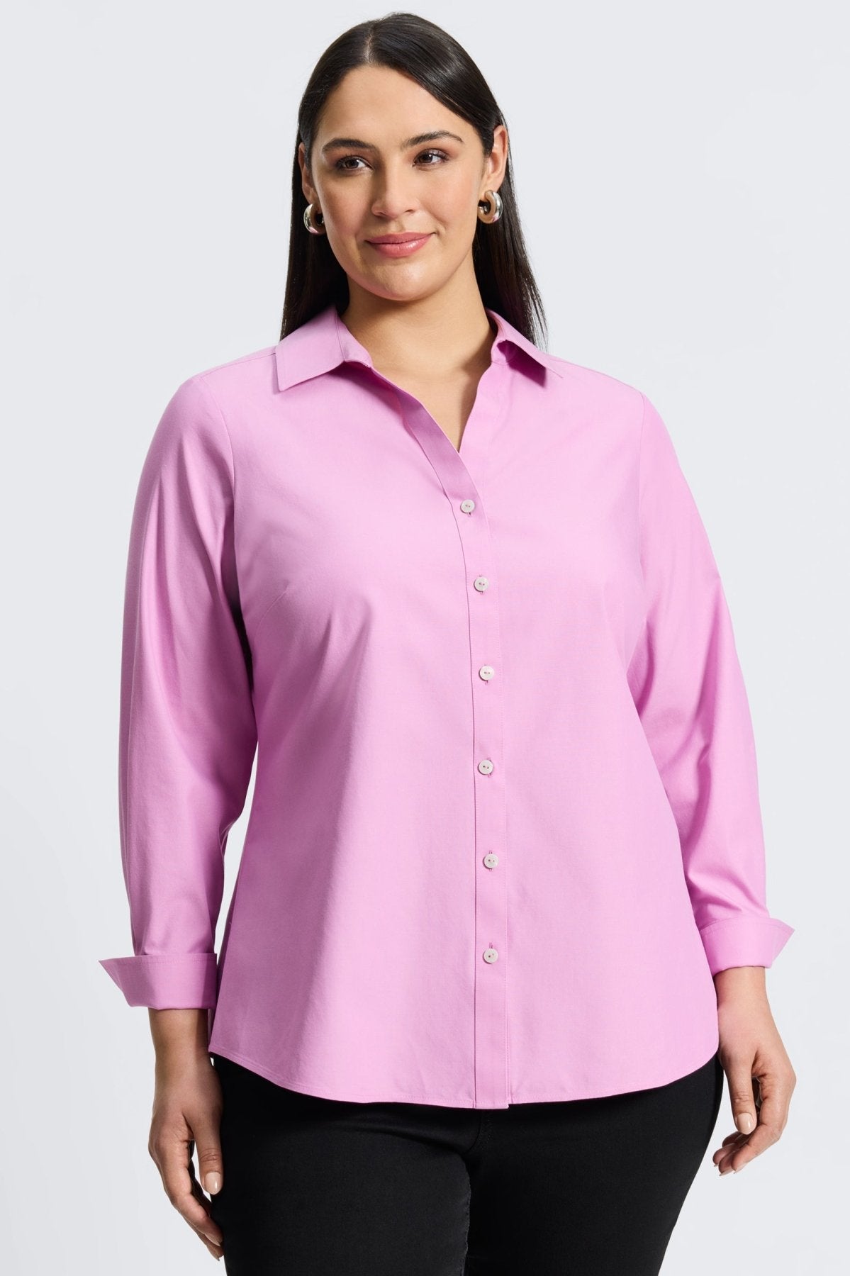 Mary Plus Essential Pinpoint No Iron Shirt