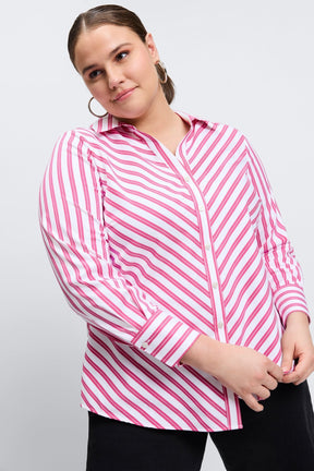 Mary Plus No Iron Stretch Stripe Long Sleeve Shirt