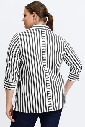 Pamela Plus Essential Stretch No Iron Stripe Shirt