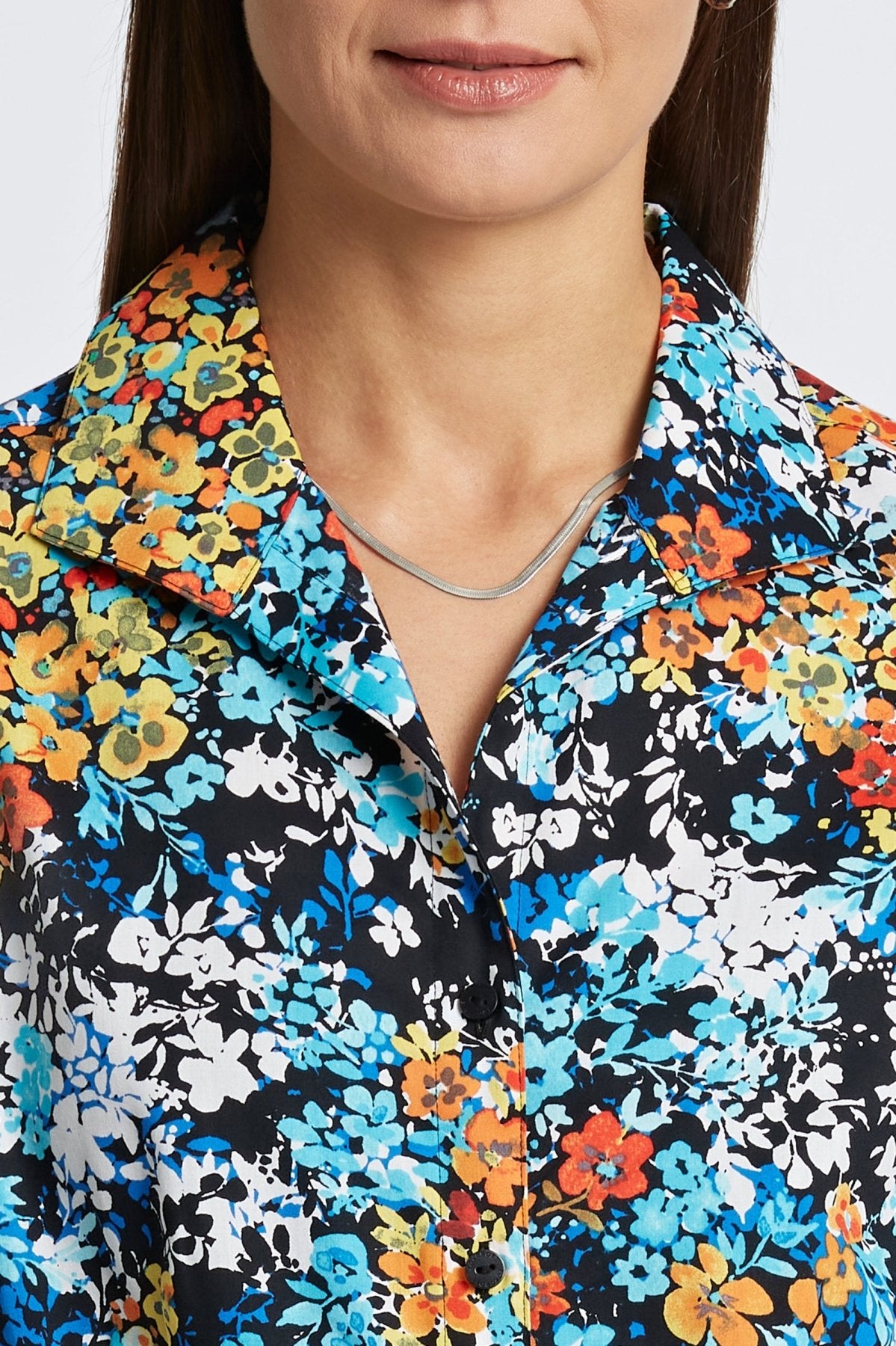 Katie No Iron Floral Clusters Shirt