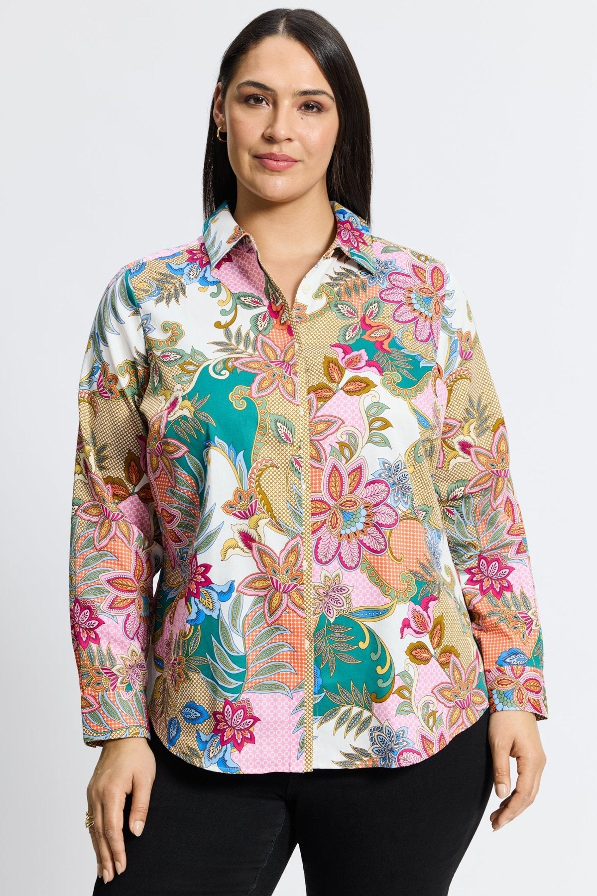 Charlie Plus No Iron Jacobean Floral Shirt