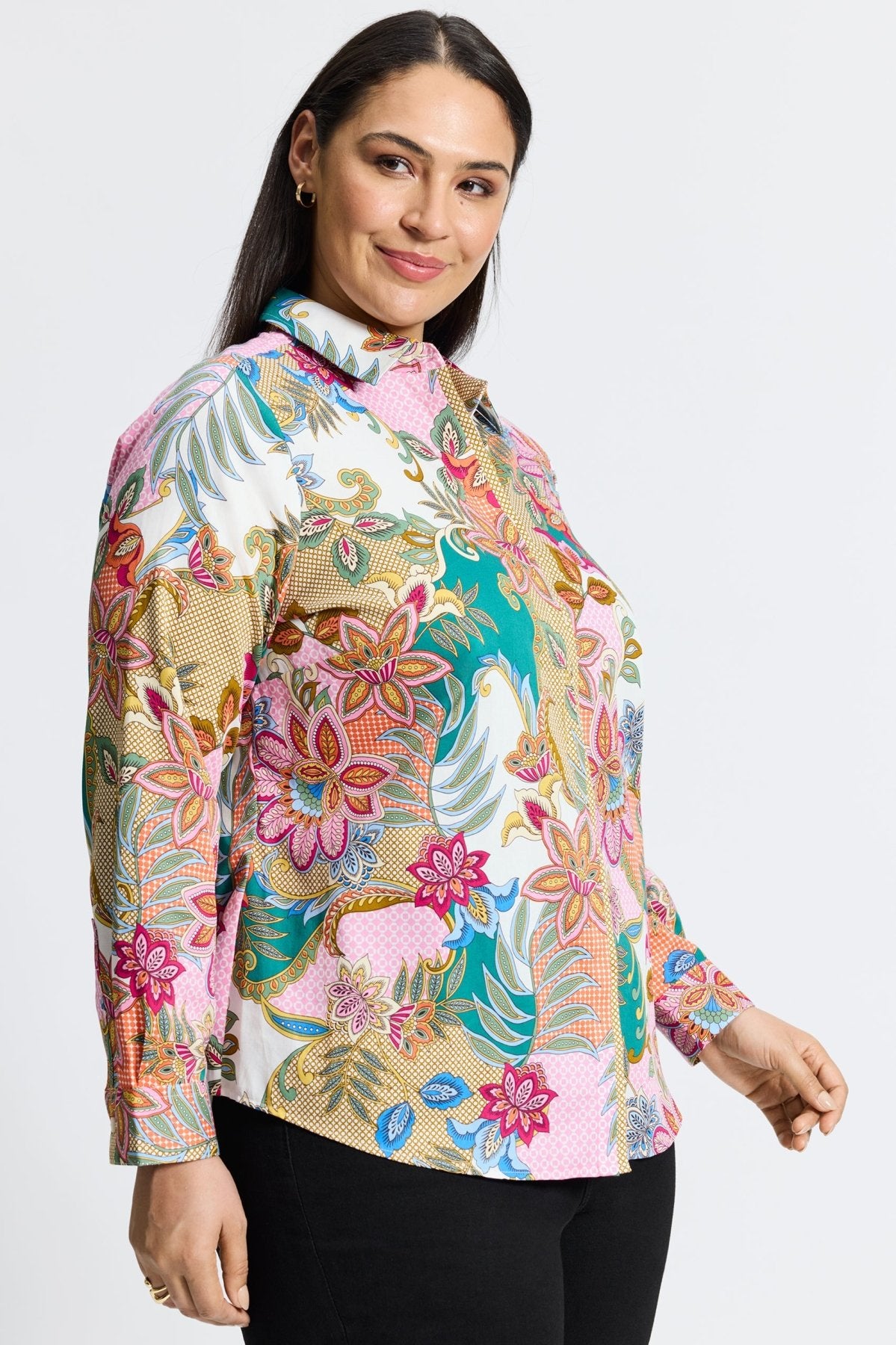 Charlie Plus No Iron Jacobean Floral Shirt