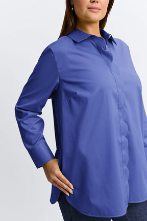 Layla Plus Stretch Matte Sateen No Iron Long Sleeve Tunic