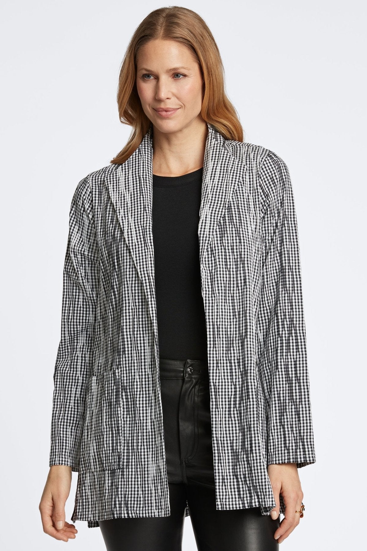 Alana Mini Gingham Crinkle Jacket