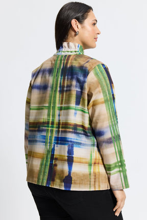 Carolina Plus Painterly Plaid Shirt Jacket