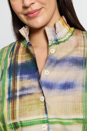 Carolina Plus Painterly Plaid Shirt Jacket