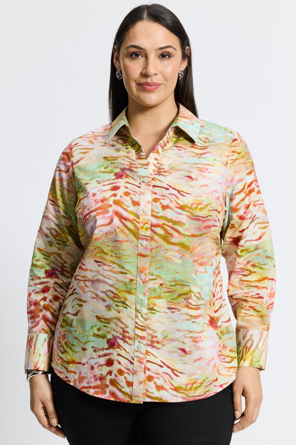 Mary Plus Watercolor Zebra Long Sleeve Shirt