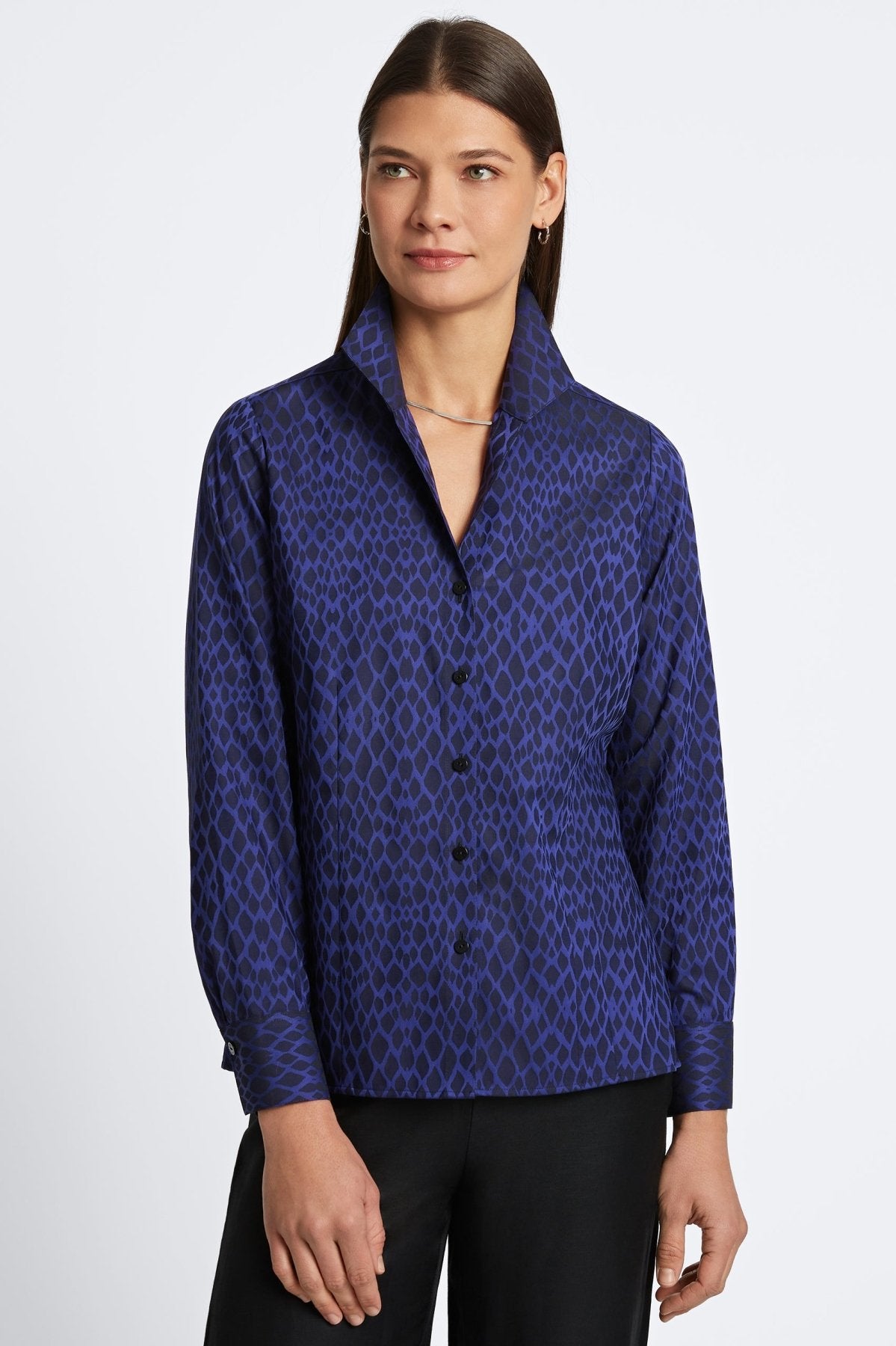 Katie Abstract Snakeskin Jacquard Shirt