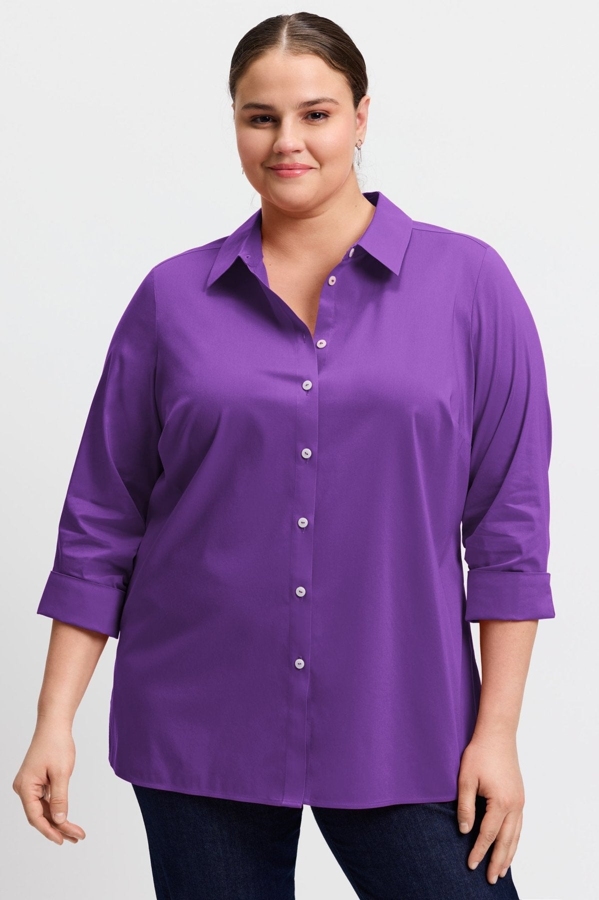 Evelyn Plus Essential Stretch No Iron Shirt