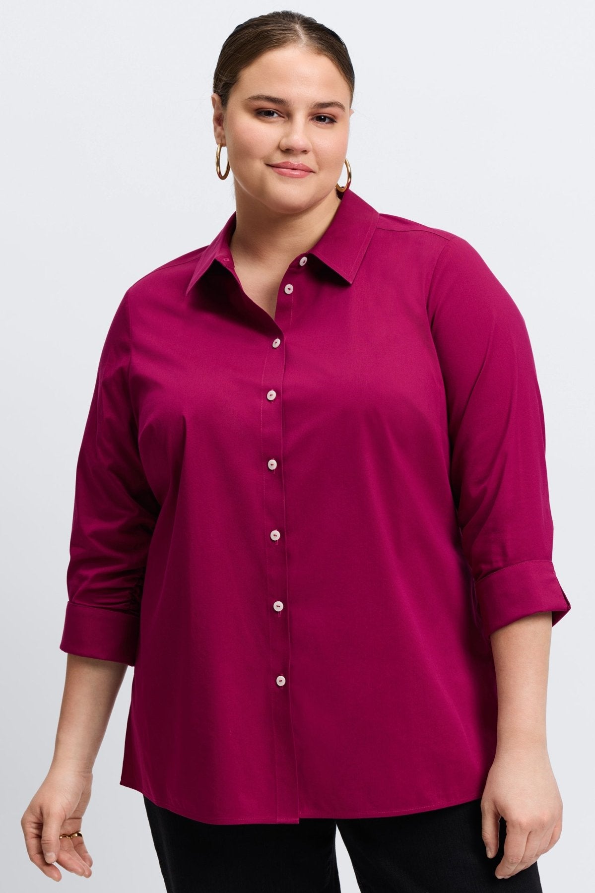 Evelyn Plus Essential Stretch No Iron Shirt