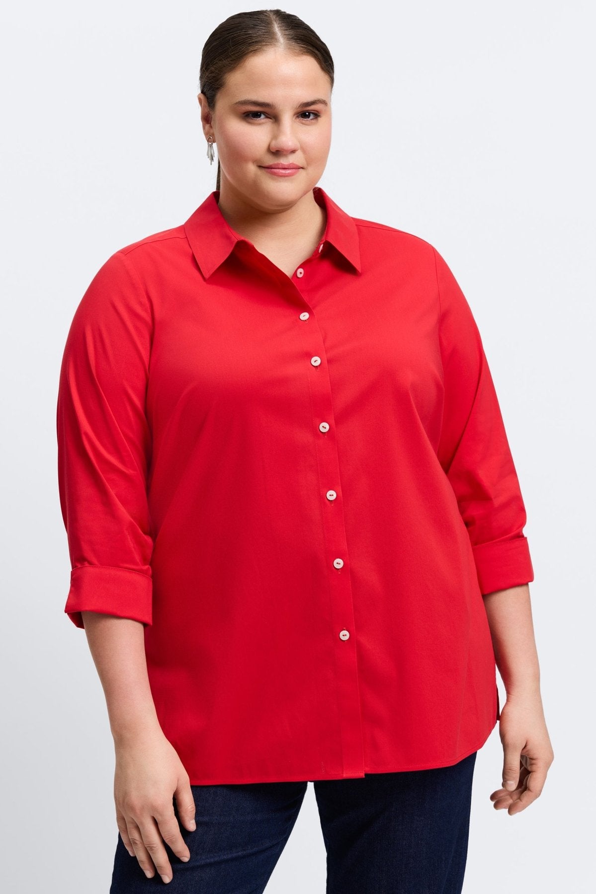 Evelyn Plus Essential Stretch No Iron Shirt