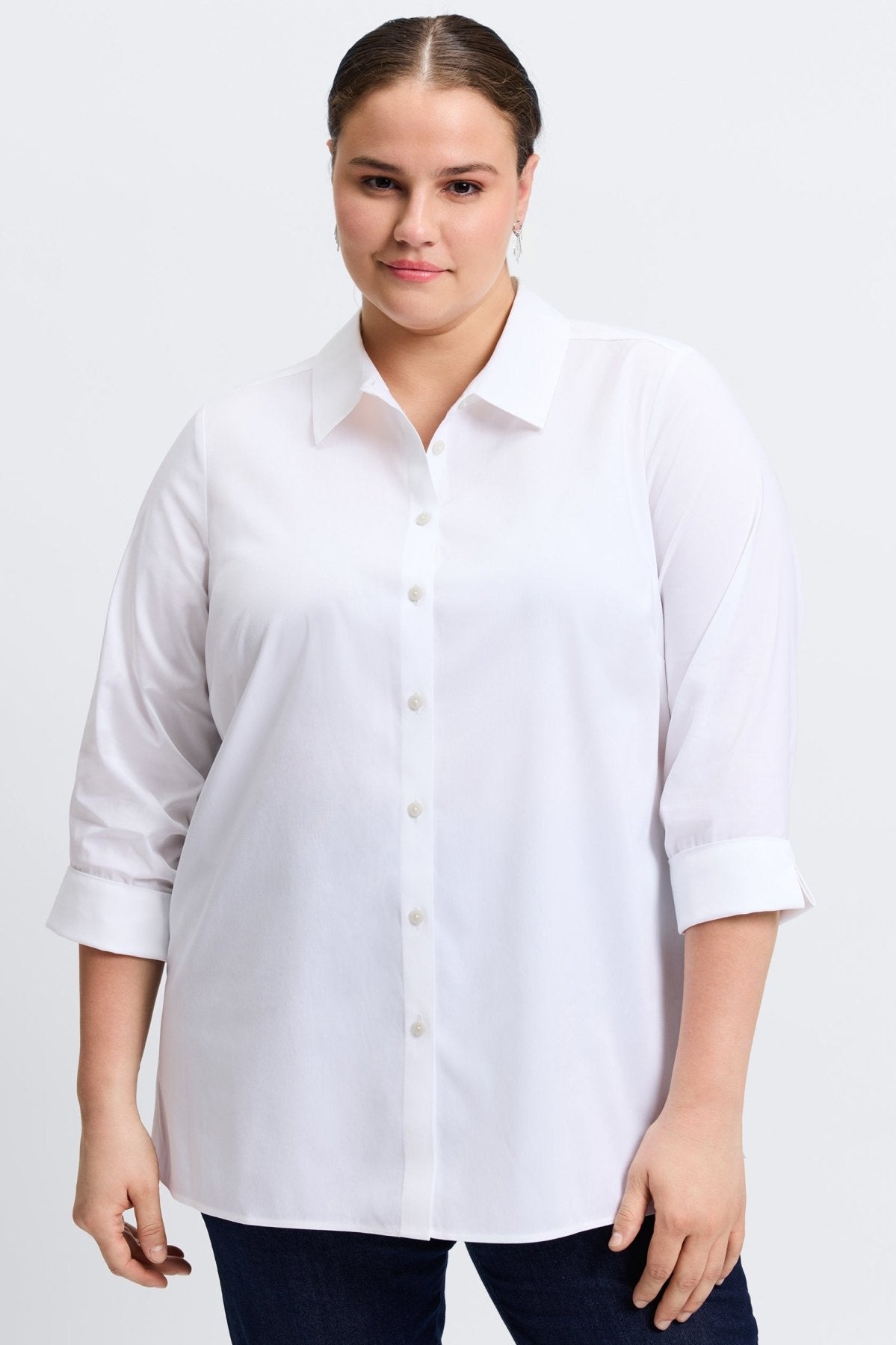 Evelyn Plus Essential Stretch No Iron Shirt