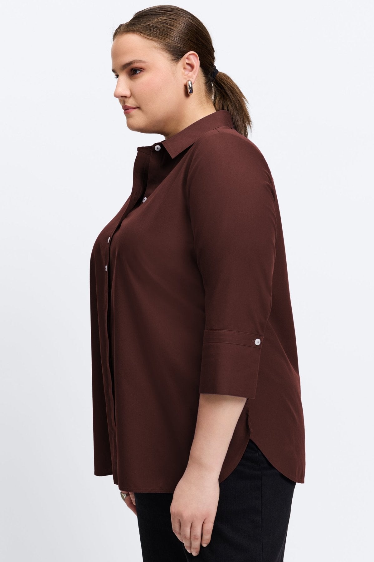 Madison Plus Essential Pinpoint No Iron Tunic