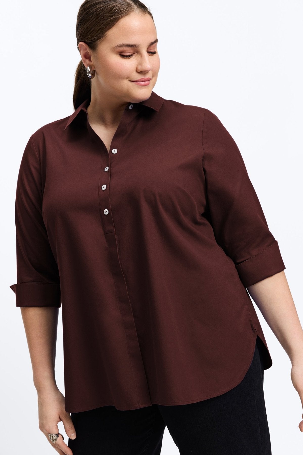 Madison Plus Essential Pinpoint No Iron Tunic