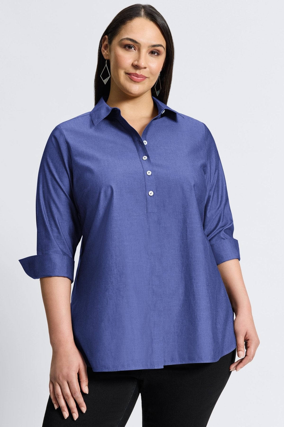 Madison Plus Essential Pinpoint No Iron Tunic