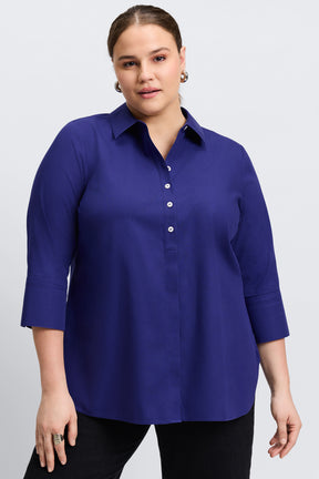 Madison Plus No Iron Pinpoint 3/4 Sleeve Tunic