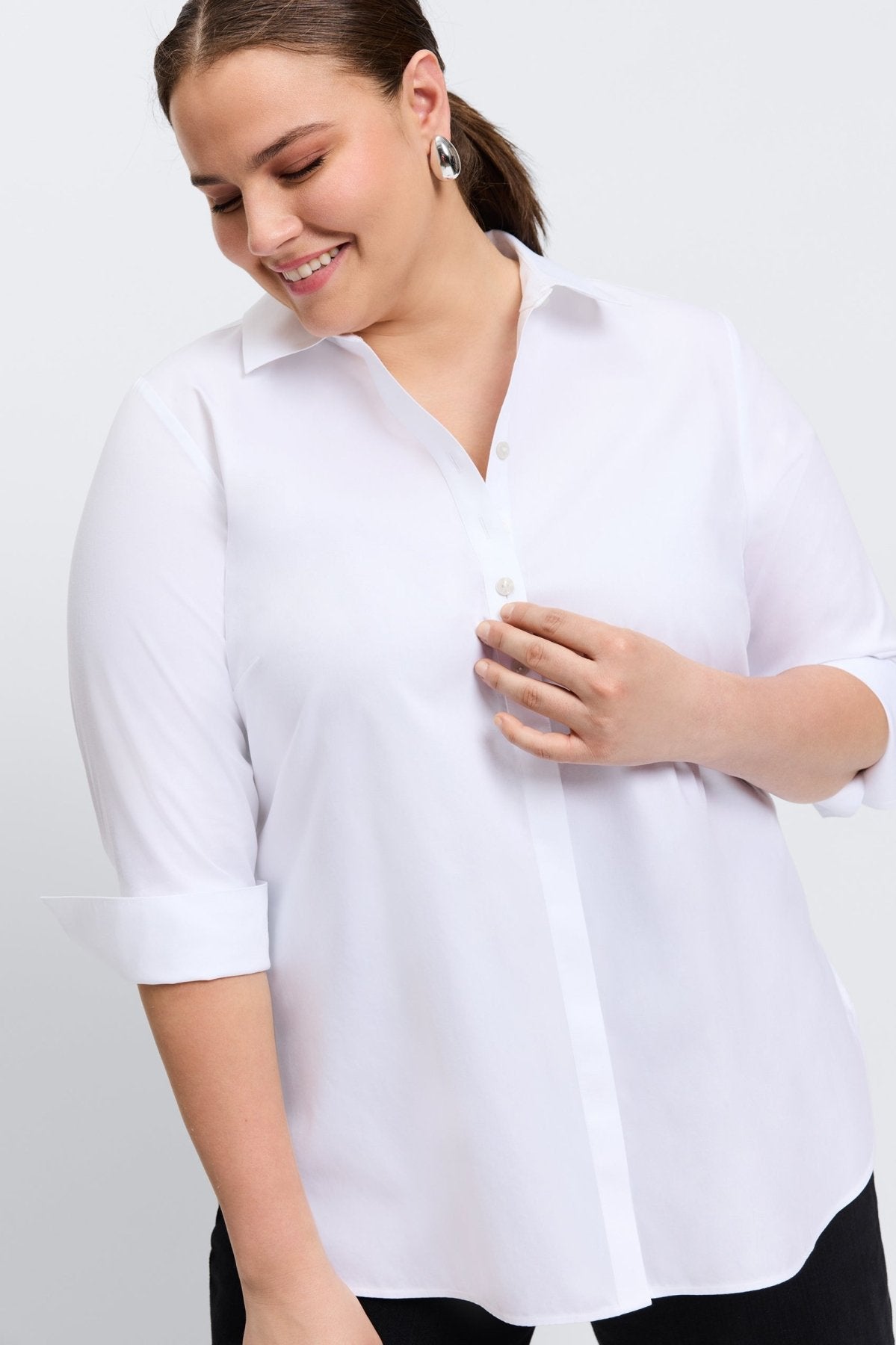 Madison Plus Essential Pinpoint No Iron Tunic