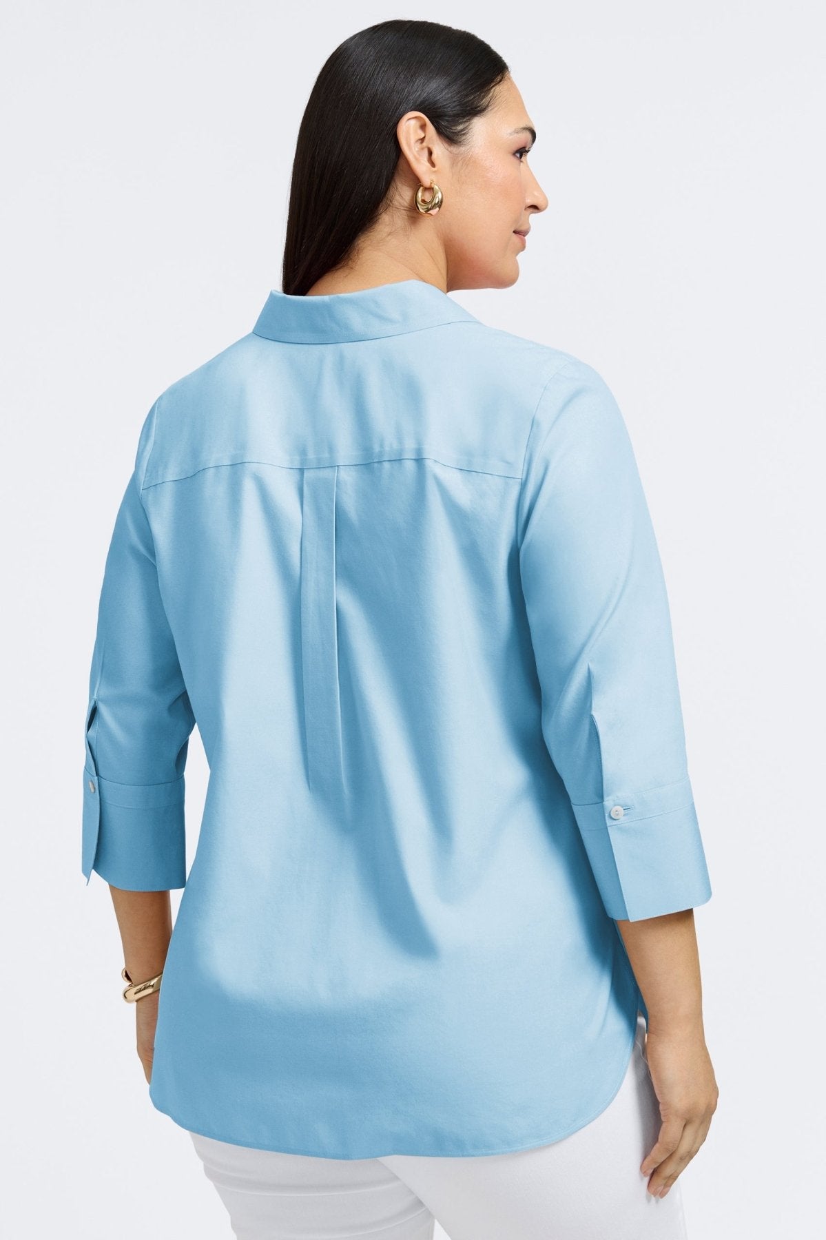 Madison Plus No Iron Pinpoint 3/4 Sleeve Tunic