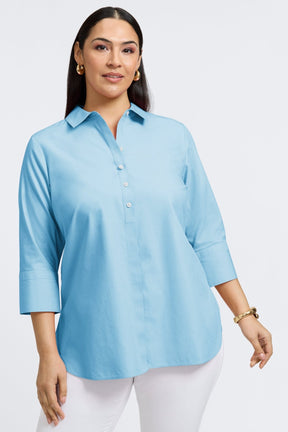 Madison Plus No Iron Pinpoint 3/4 Sleeve Tunic