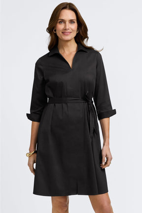 Agnes Stretch Matte Sateen 3/4 Sleeve Dress