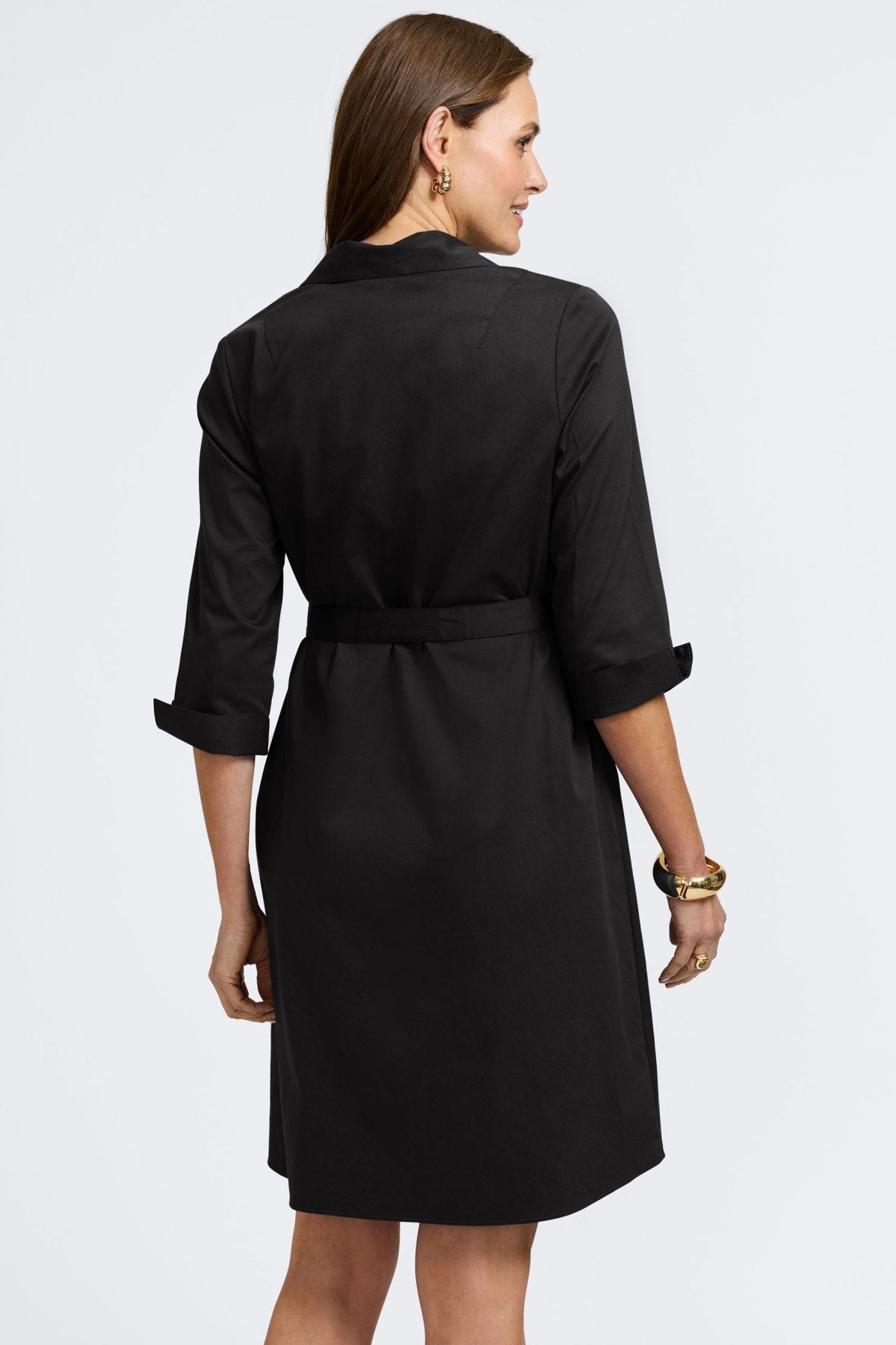 Agnes Stretch Matte Sateen 3/4 Sleeve Dress