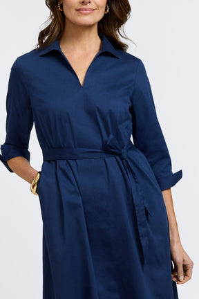 Agnes Stretch Matte Sateen 3/4 Sleeve Dress