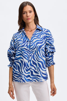 Alexis Tonal Zebra 3/4 Sleeve Popover Shirt