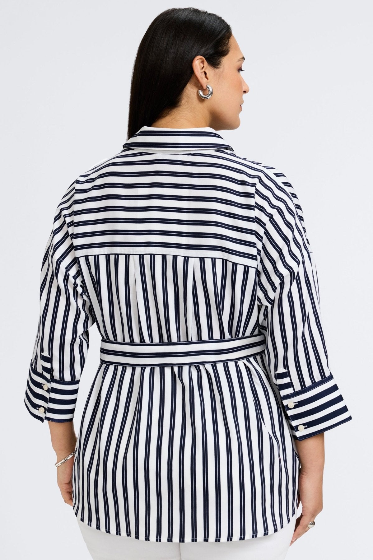 Avery Plus Double Stripe 3/4 Sleeve Shirt