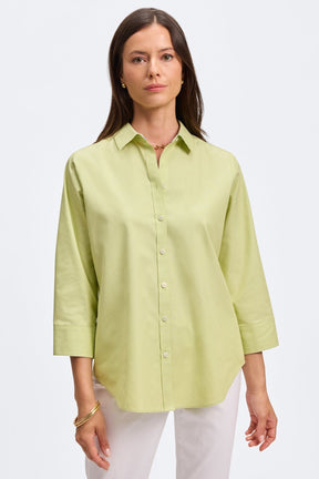 Margie No Iron Pinpoint 3/4 Sleeve Shirt