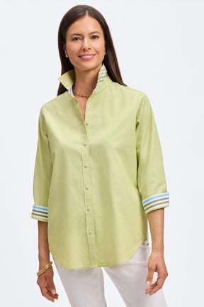 Margie No Iron Pinpoint 3/4 Sleeve Shirt