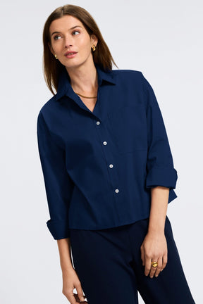 Marina No Iron Stretch Cotton Long Sleeve Shirt