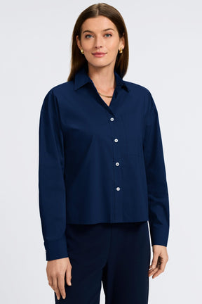 Marina No Iron Stretch Cotton Long Sleeve Shirt