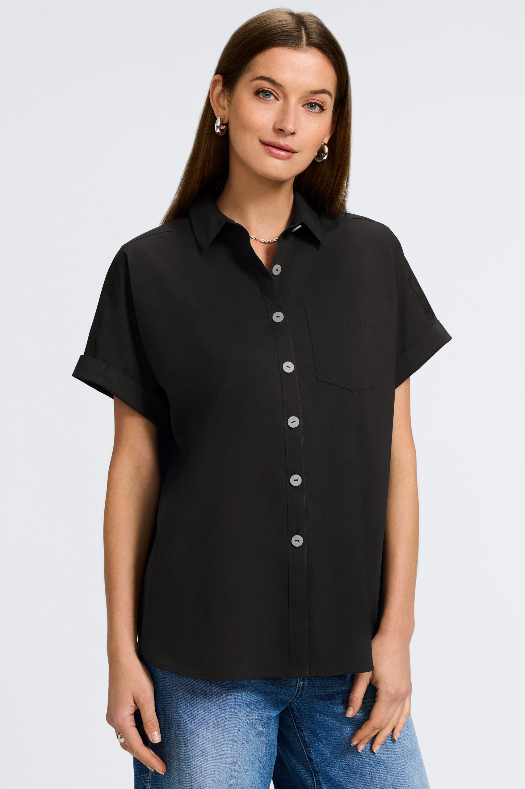 Abigail Stretch No Iron Short Sleeve Shirt