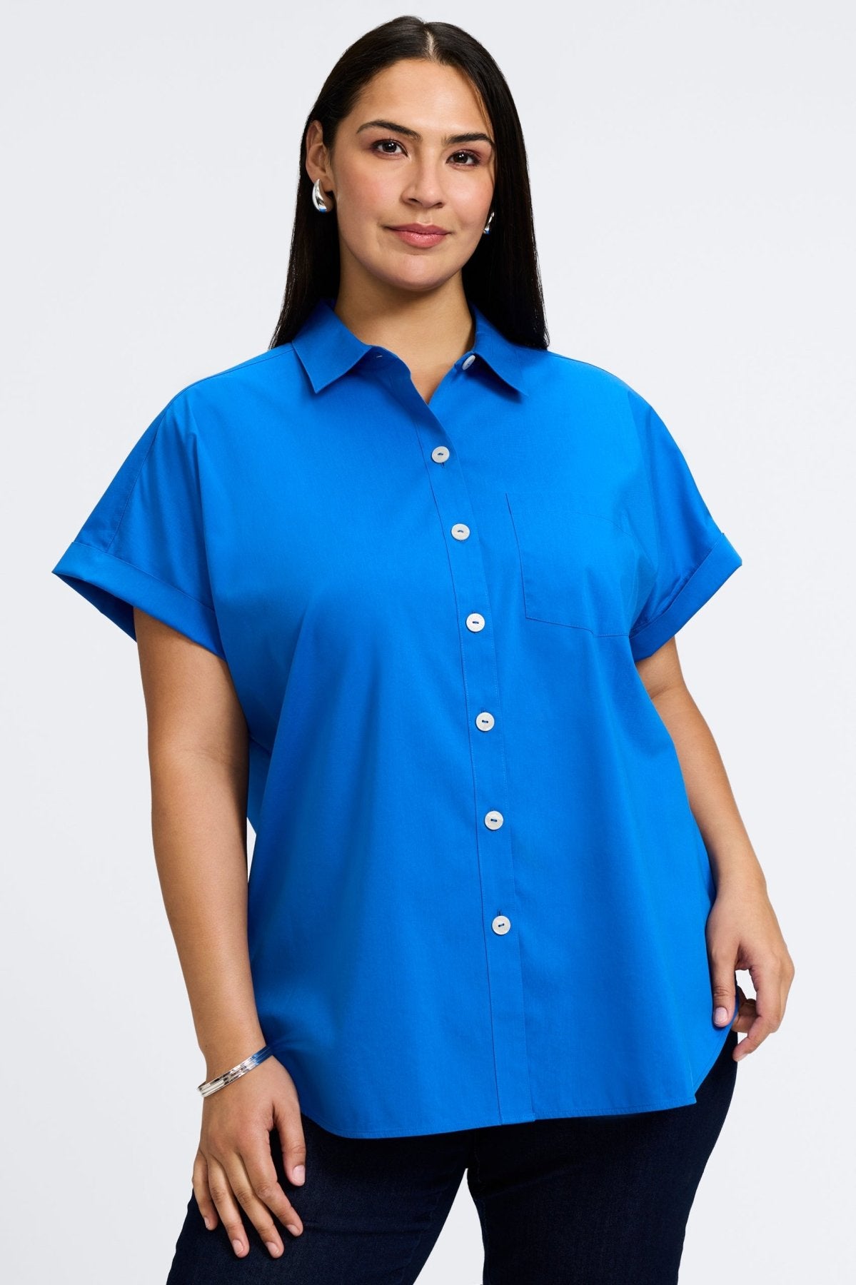 Abigail Plus Stretch No Iron Short Sleeve Shirt