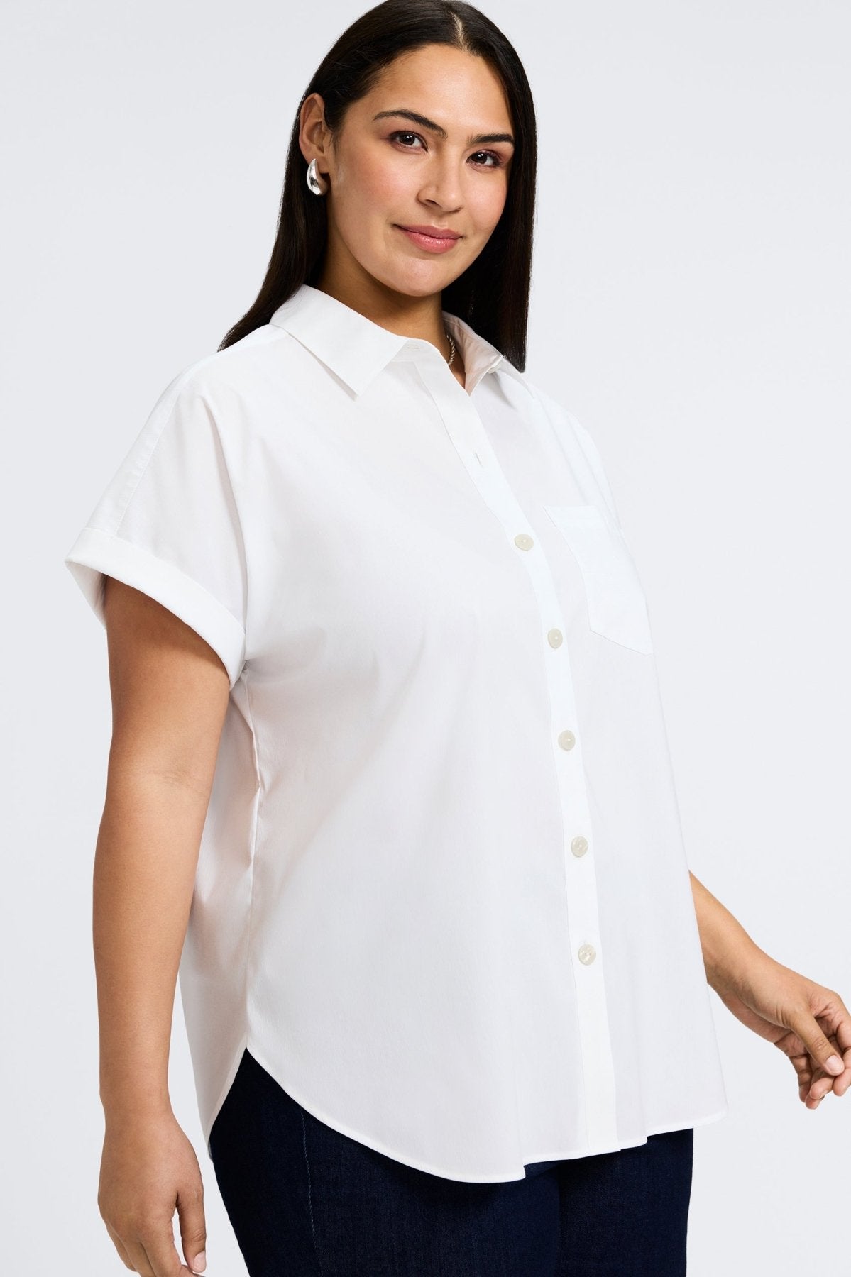 Abigail Plus Stretch No Iron Short Sleeve Shirt