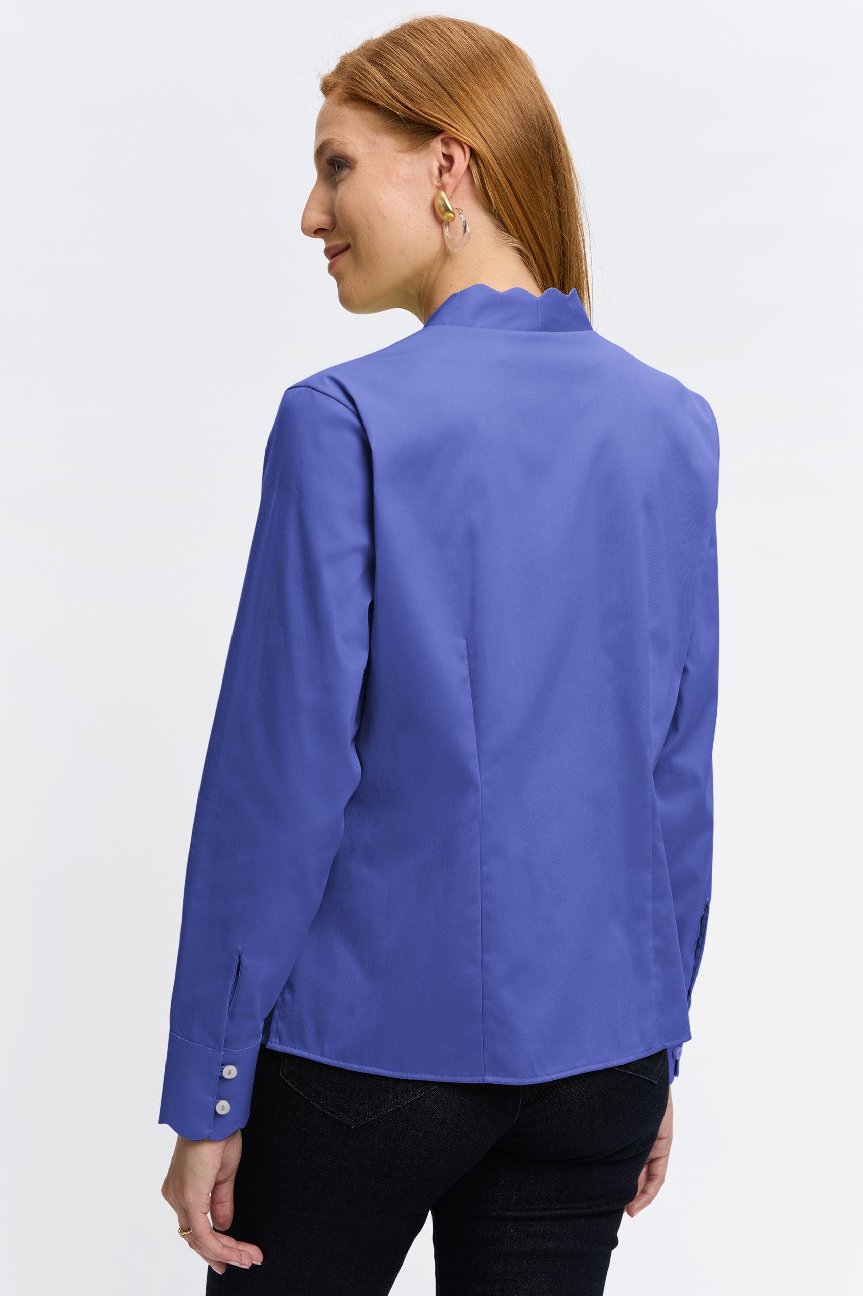 Bridget Stretch Matte Sateen No Iron Long Sleeve Shirt