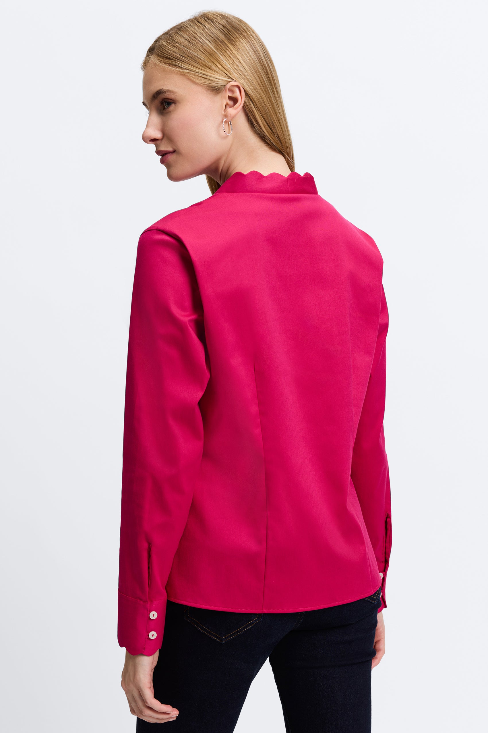 Bridget Stretch Matte Sateen No Iron Long Sleeve Shirt