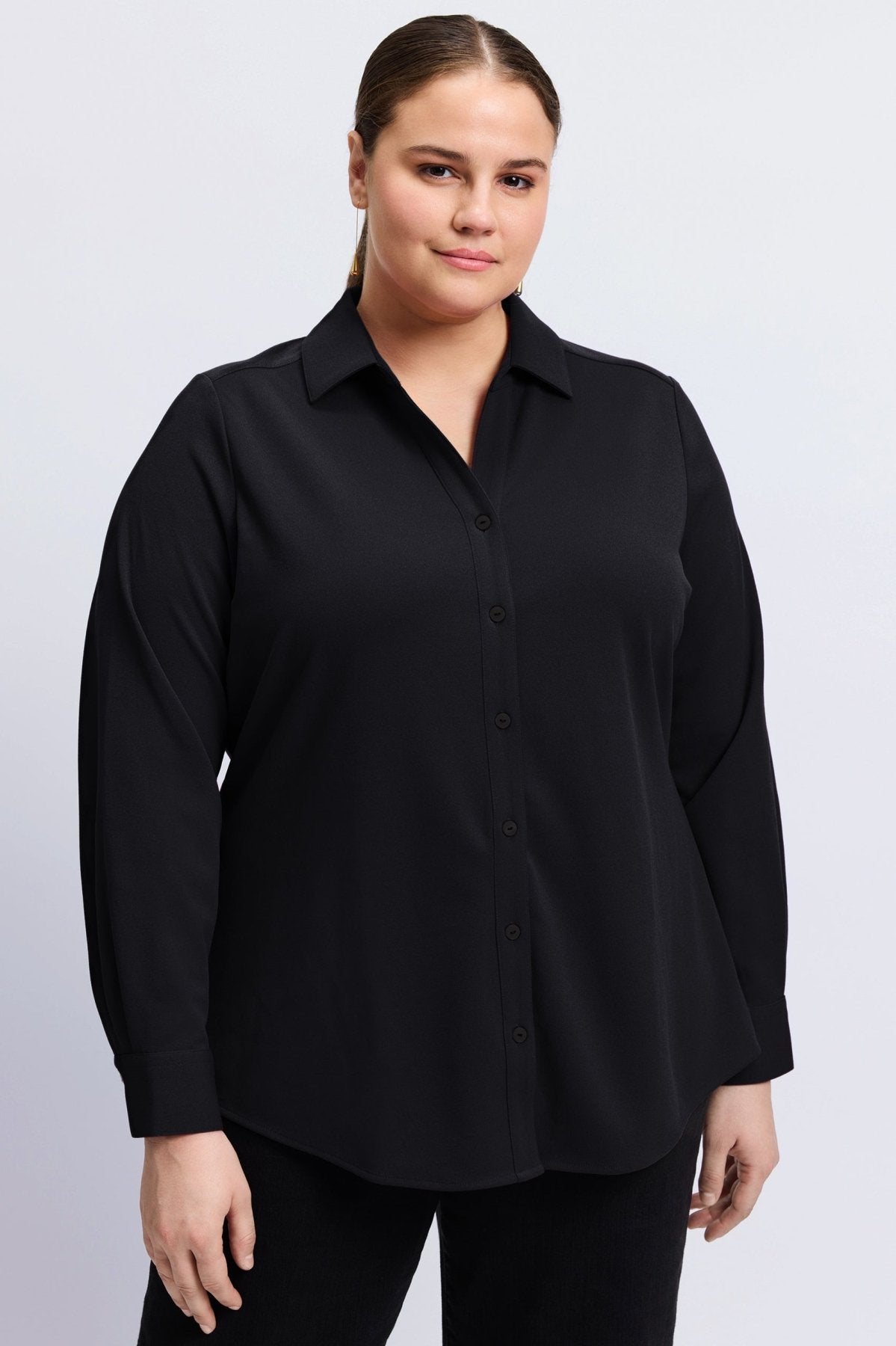 Mary Plus Knit Crepe Shirt